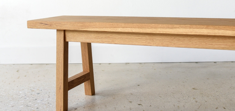 Indoor Bench Scandinavian Minimalist Angled Legs with Thick Seat