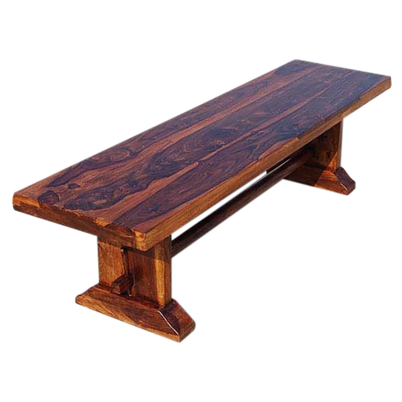 Indoor Bench Trestle Base with Prominent Heavy Grain Pattern