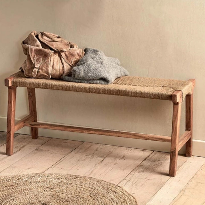 Indoor Wooden Benches Uk Wooden Indoor Bench Acacia Wood Bench Woven Jute  Bench