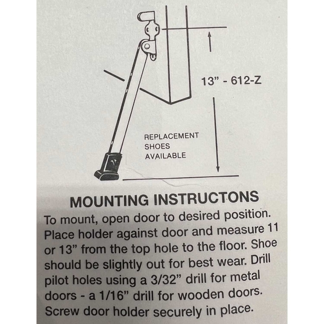 Industrial Kickdown Door Holder with Replaceable Shoe