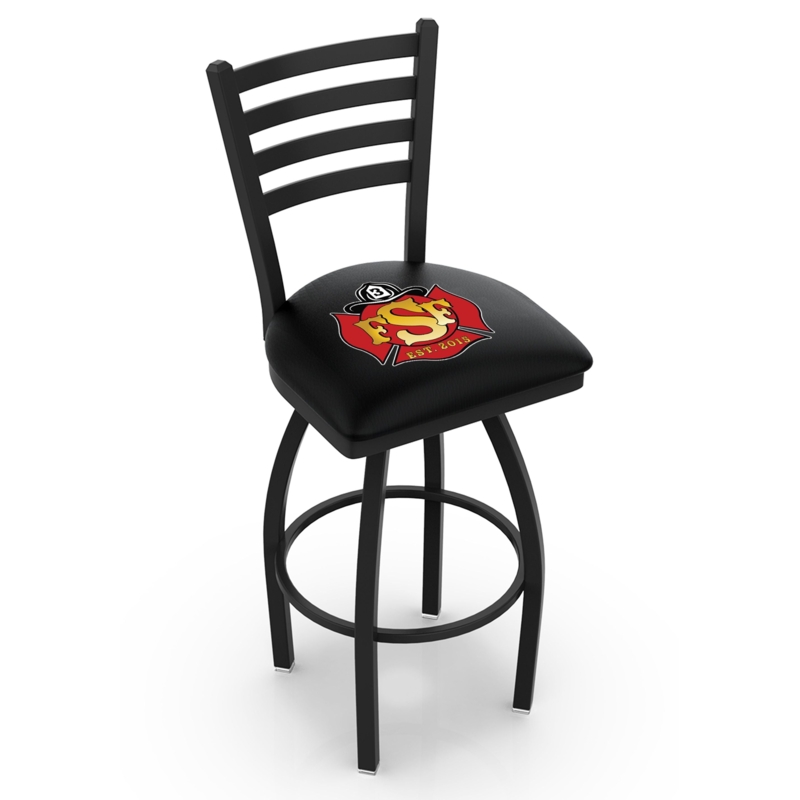 Industrial Swivel Chair, Ladder Back, Custom Embroidered Logo