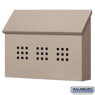 Industrial Wall Mounted Mailbox Square Perforations Grid Pattern Sandy Beige