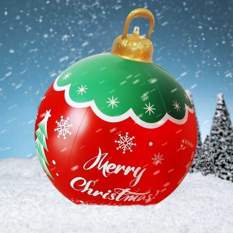 Inflatable Ornament Scalloped Border Merry Christmas Script Festive Decor