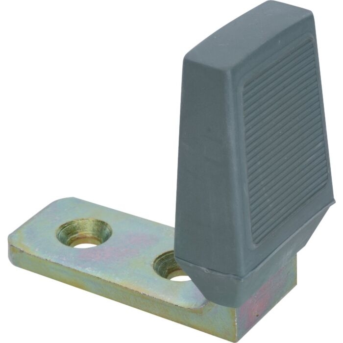 Iridescent Zinc Floor Door Stop Ribbed Rubber Bumper Industrial