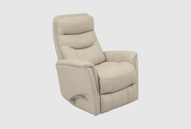 Ivory Glider Recliner Chair with Channel Tufted Backrest