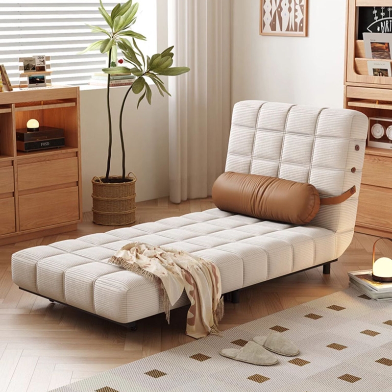 JASIWAY Convertible Sleeper Sofa Bed Upholstered Accent Chair Beige / 1 Seat