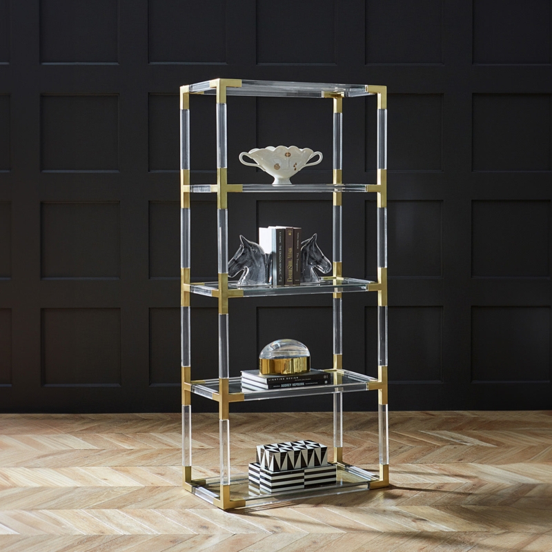 Jonathan Adler Jacques Clear / Brass Etagere