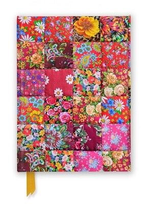 Journal Floral Patchwork Pattern Ribbon Bookmark Foiled Finish
