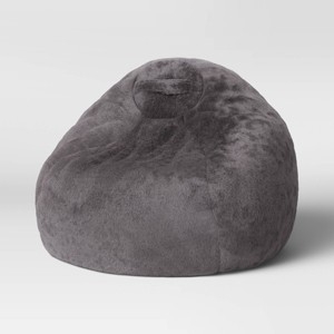 Kids Bean Bag: Fuzzy Fabric Teardrop Shape with Handle, Plush Seating