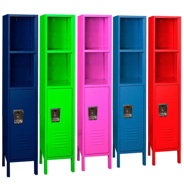 Kids Lockers with Open Cubby Tops and Elevated Base