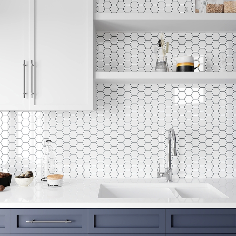 Hexagon Tile Backsplash