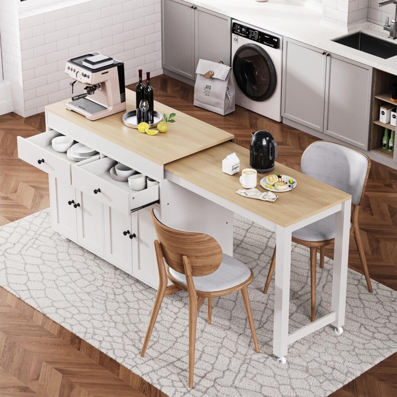 Kitchen Island Extendable Dining Table Dual Level
