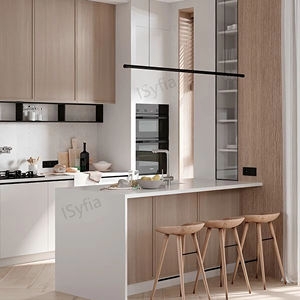 Kitchen Island Waterfall Edge Scandinavian Light Wood Tones