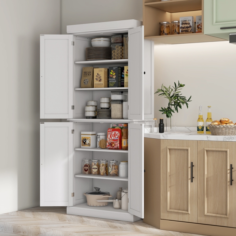 Kitchen Pantry Shaker Style with Recessed Base and Adjustable Shelves
