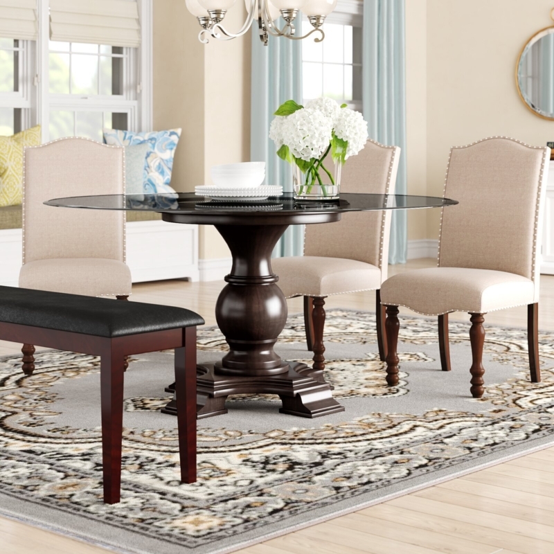 Kitchen Table Round Glass Top Dining Tables With Wood Base Dining Room 70cm  Round Glass Dining Table 70cm Round Dining Table