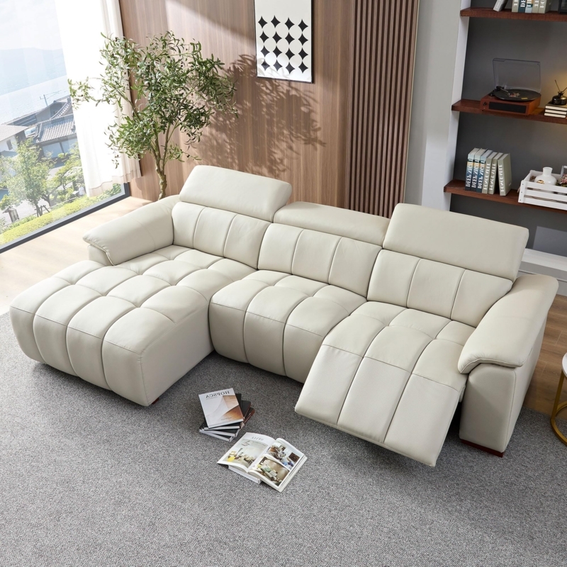 L-Shaped Sectional featuring Grid Quilted Seating