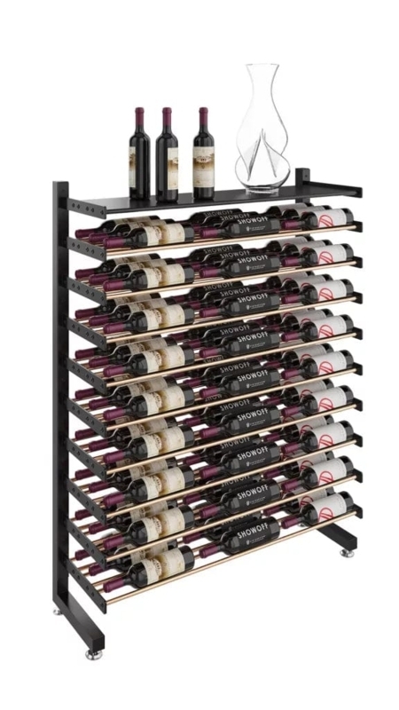 Label Forward Metal Wine Rack with High Capacity Display