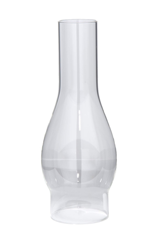 Lamp Chimney Bulged Center Clear Glass Tall Neck Restoration Style