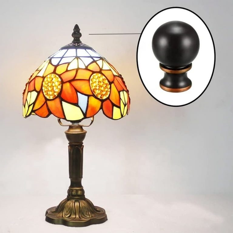 Lamp Finial Matte Black Metal Ball Knob Traditional Style