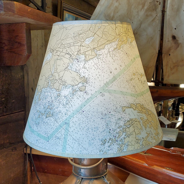 Lamp Shade Penobscot Bay Chart Tapered Drum Coastal Decor Lighting