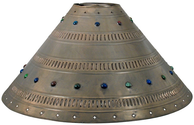 Lamp Shade Punched Metal Glass Marbles Star Perforations