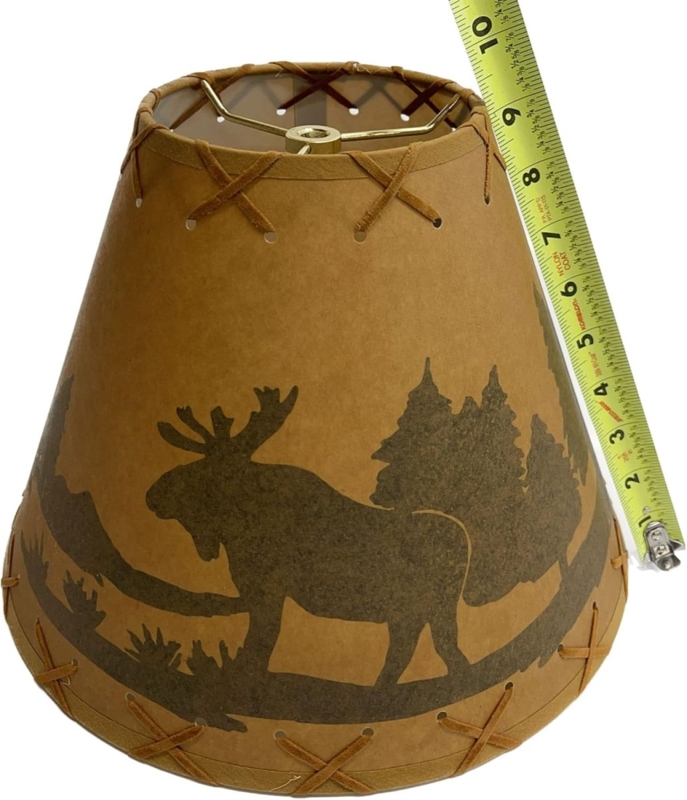 Lamp Shade Whipstitch Lacing with Moose Silhouette, Rustic Lodge Decor