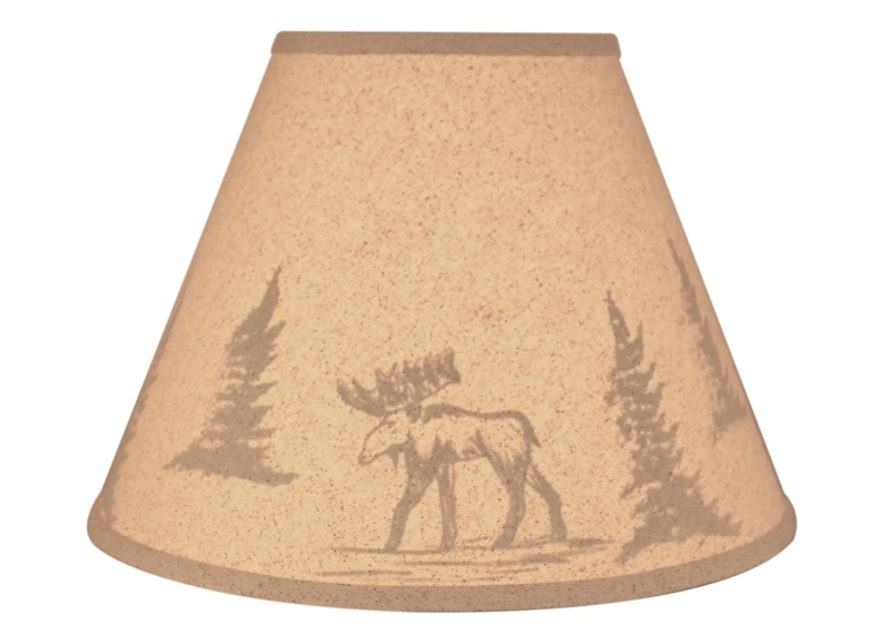 Lamp Shade with Bull Moose Graphic and Speckled Texture, Rustic Lodge