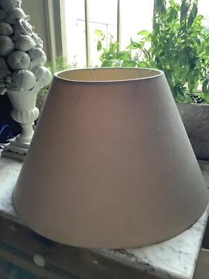 Lampshade Oversized Base Tapered Design Textured Fabric Beige