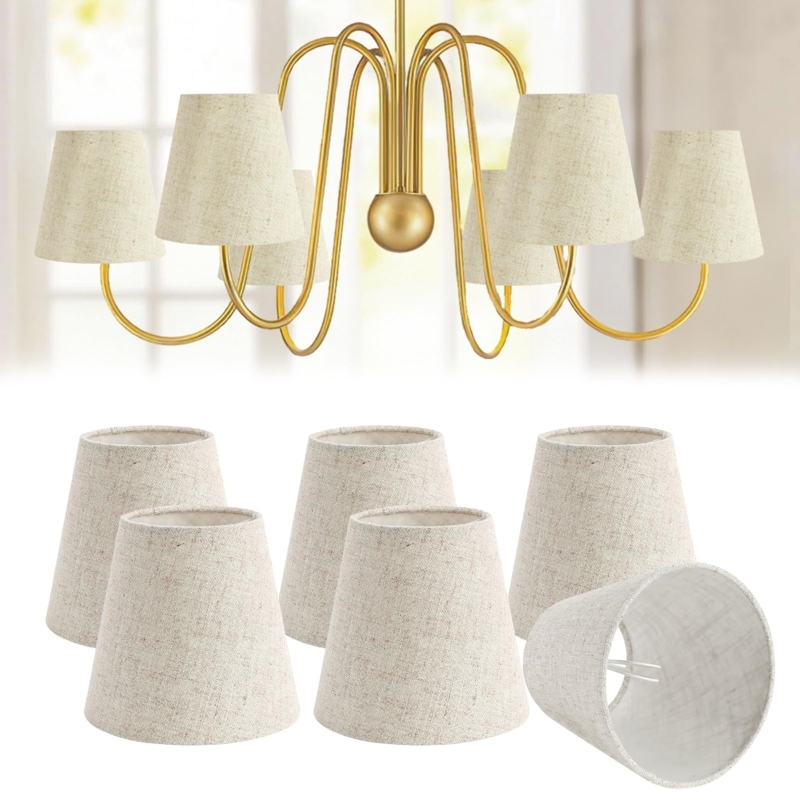 Lampshades Linen Texture Mini Scale Tapered Drum Clip On Set