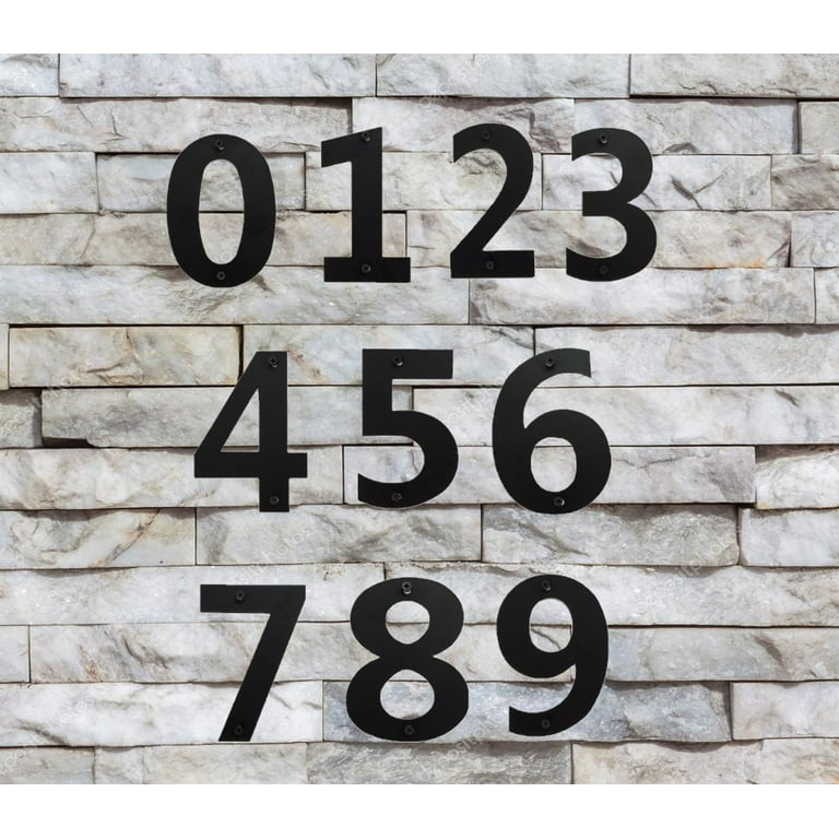 Large Black House Numbers 12 Inch Iron Metal Flat Profile