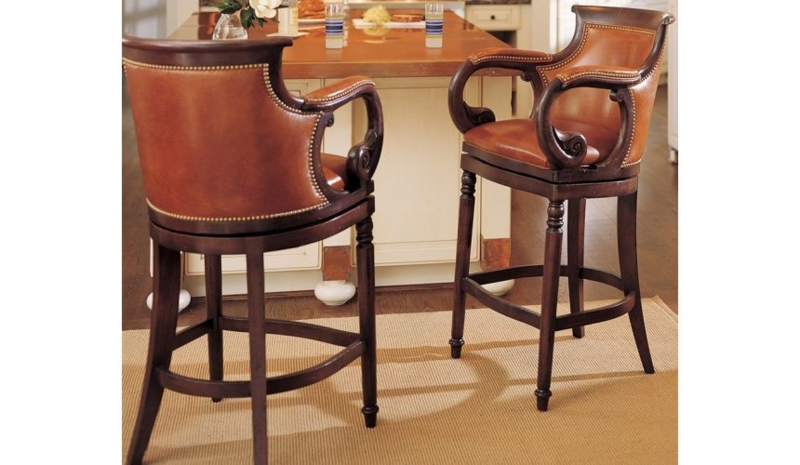 Leather swivel bar stools