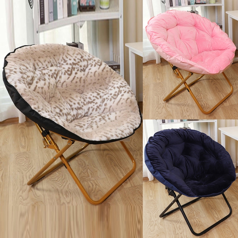Leopard Print Saucer Chair Folding Tufted Gold Base