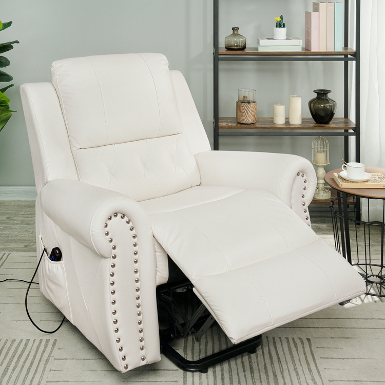 Lift Recliner with Diamond Tufting and Electric Lift Base