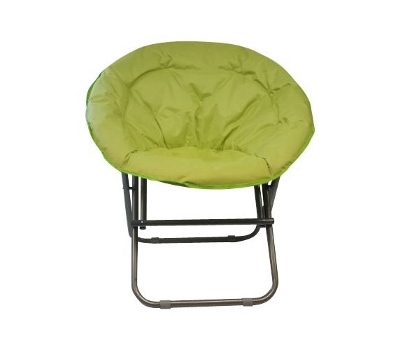 Lime Green Moon Chair Quilted Folding Circular Design
