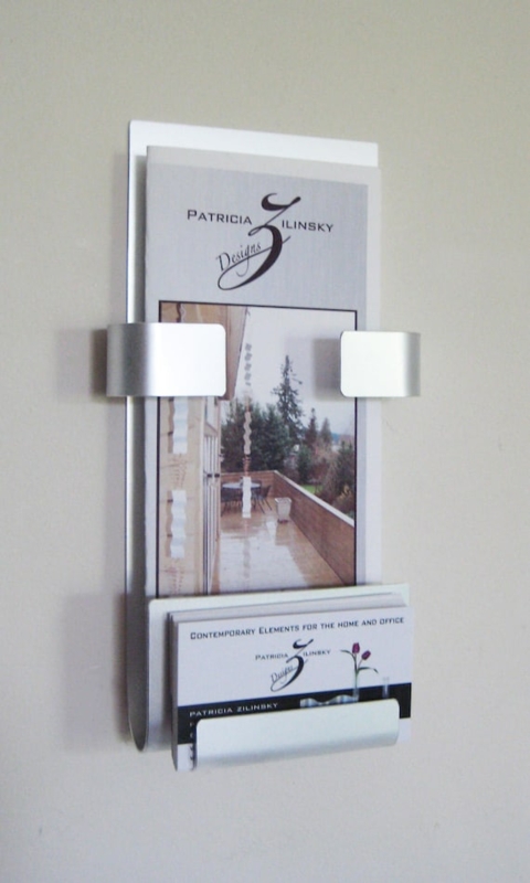 Literature Organizer Combo Holder with Dual Tier and Business Card Tray
