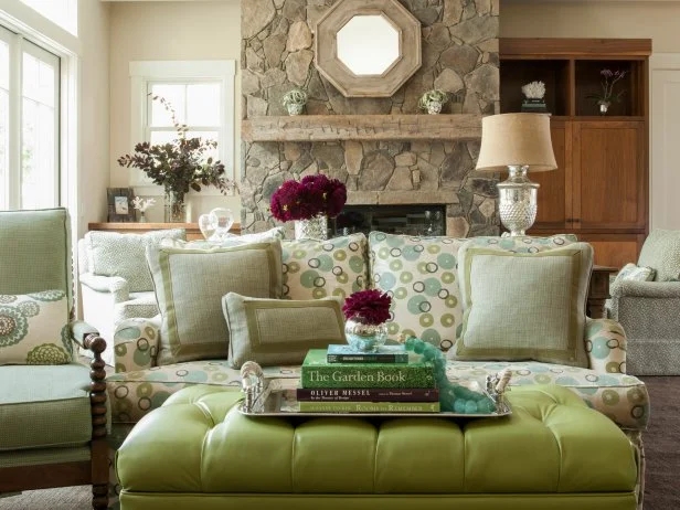 Living Room Set Whimsical Traditional Stone Fireplace Spindle Legs