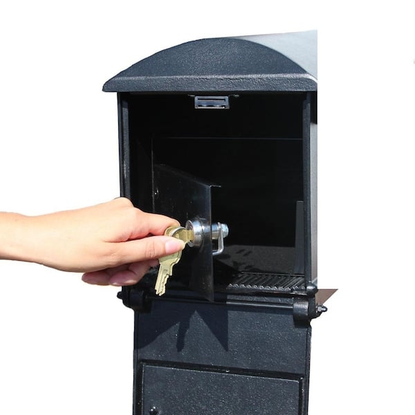 Locking Mailbox Insert with Internal Security Door in Matte Black