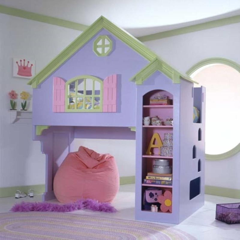 Loft Bed Featuring Integrated Shelving and Cozy Reading Nook