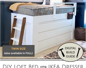 Loft Bed Integrated Dresser Side Pocket Organizer Angled Ladder