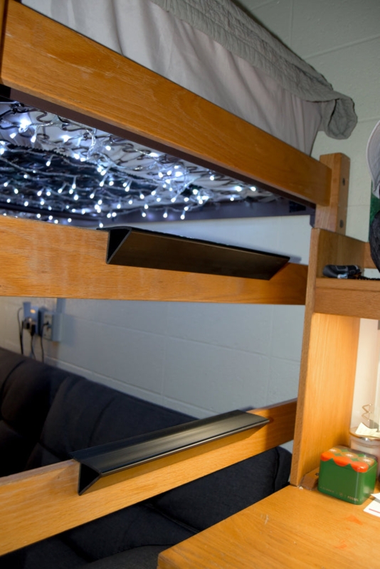 Loft Bed Steps with Angled Treads in Matte Black Metal