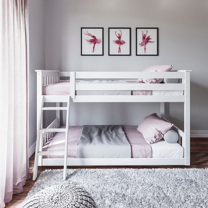 Low Bunk Bed Slatted Headboard Space Saving Design
