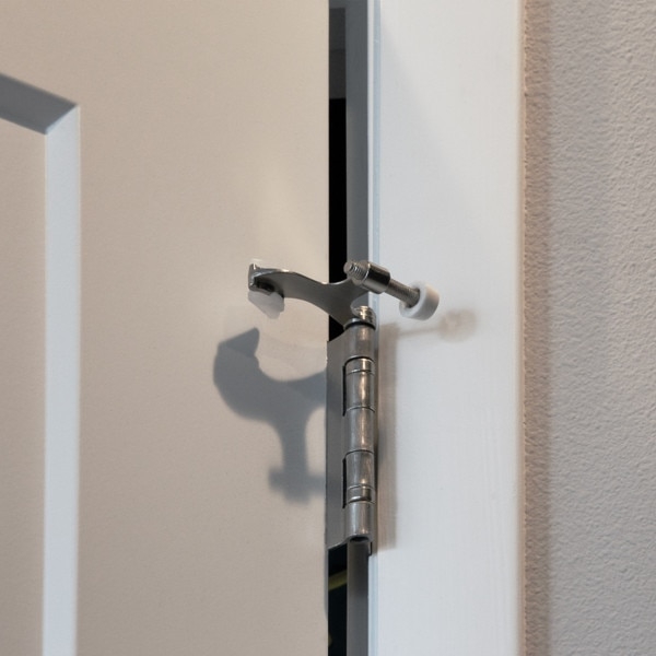 Low Profile Hinge Pin Stop, Threaded Screw White Bumpers