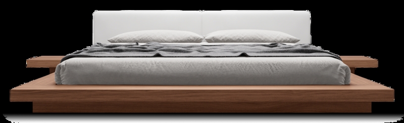 Low Profile Platform Bed Cantilevered Nightstands Wenge Finish