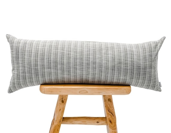 Lumbar Pillow Sage Green Woven Grid Modern Rustic