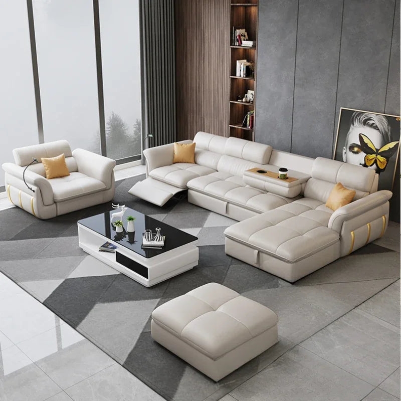 Luxury Sectional Sofa accented with Gold Trim Details