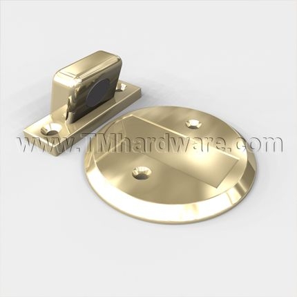 Magnetic Door Holder Polished Gold Flush Mount Beveled Edge