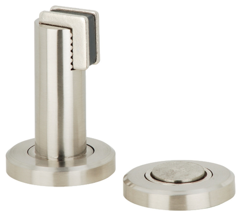 Magnetic Door Holder Satin Stainless Steel Cylindrical Rubber Buffer