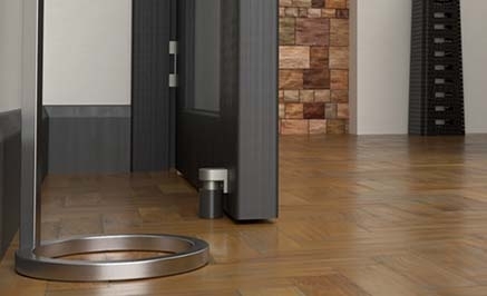 Magnetic Door Stop Brushed Metal Floor Mounted Two Piece Hardware