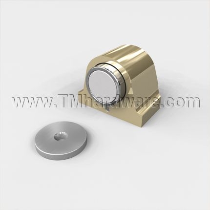 Magnetic Door Stop Polished Gold Heavy Duty Floor Mount Set