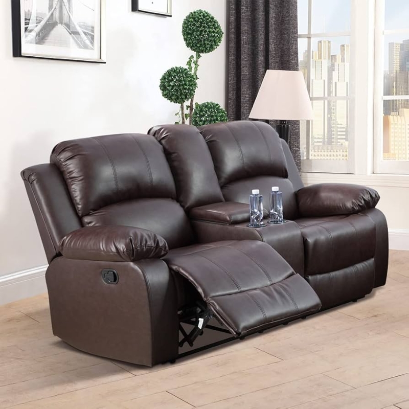 Manual Reclining Loveseat with Center Console Storage